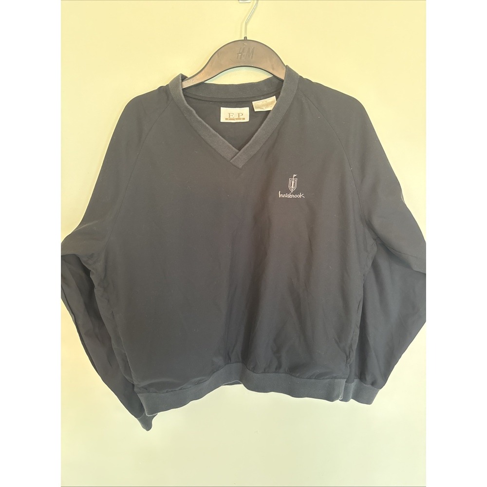 EP Pro Vintage Innisbrook Black Golf Windbreaker V-Neck Pullover Womens Medium